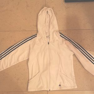 White adidas zip up